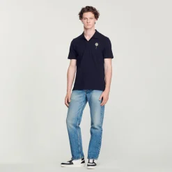 Shop Embroidered Dandelion Polo Shirt Men T-Shirts & Polos