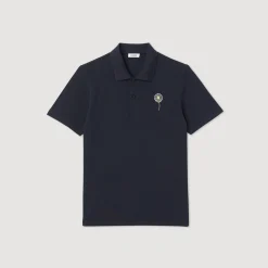 Shop Embroidered Dandelion Polo Shirt Men T-Shirts & Polos