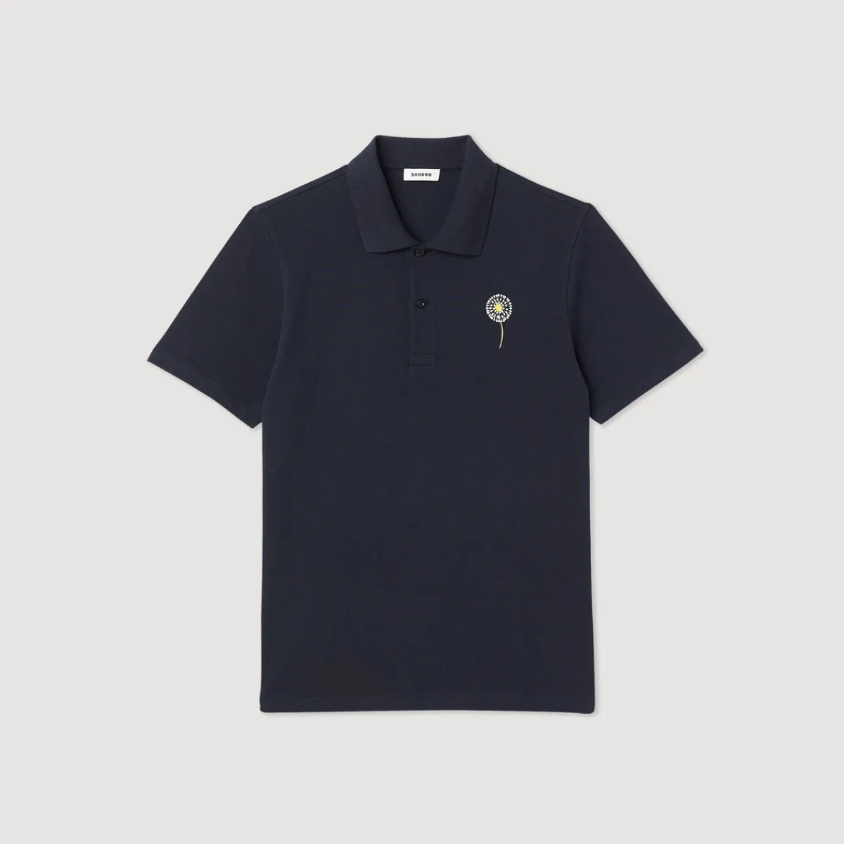 Shop Embroidered Dandelion Polo Shirt Men T-Shirts & Polos