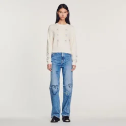 Discount Embroidered Knit Sweater Women Sweaters & Cardigans