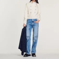 Discount Embroidered Knit Sweater Women Sweaters & Cardigans