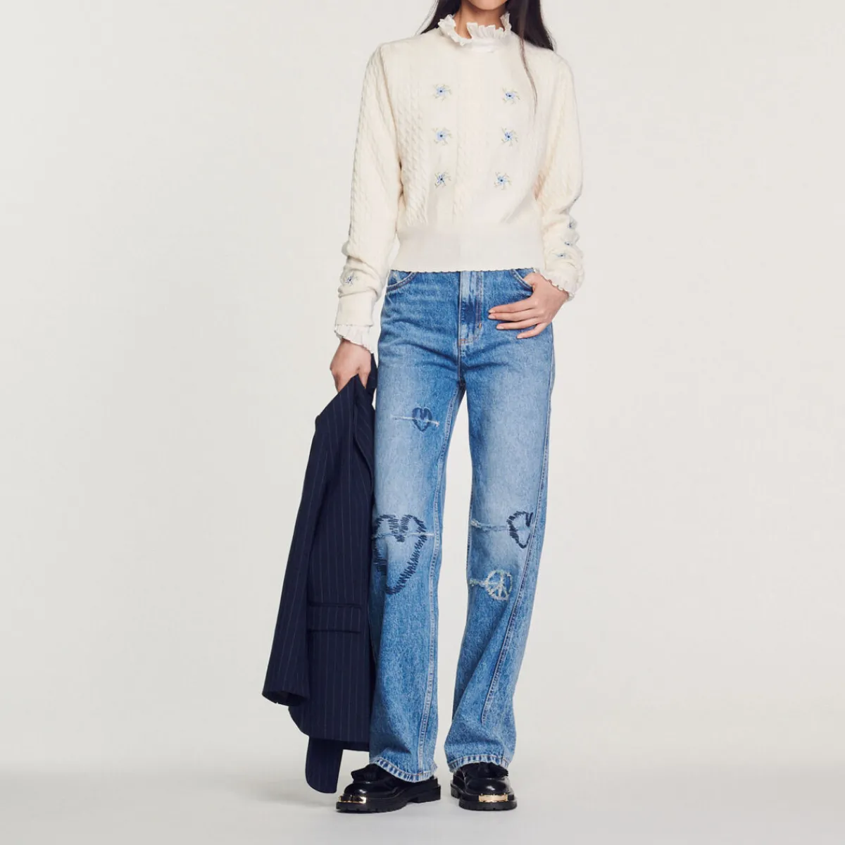 Discount Embroidered Knit Sweater Women Sweaters & Cardigans