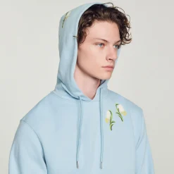 Best Embroidered Lily Of The Valley Hoodie Men Sweatshirts