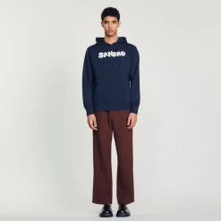 Clearance Embroidered Sandro Hoodie Men Sweatshirts