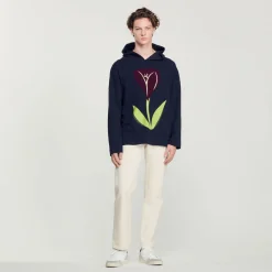 Flash Sale Embroidered Tulip Hoodie Men Sweatshirts