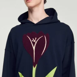 Flash Sale Embroidered Tulip Hoodie Men Sweatshirts