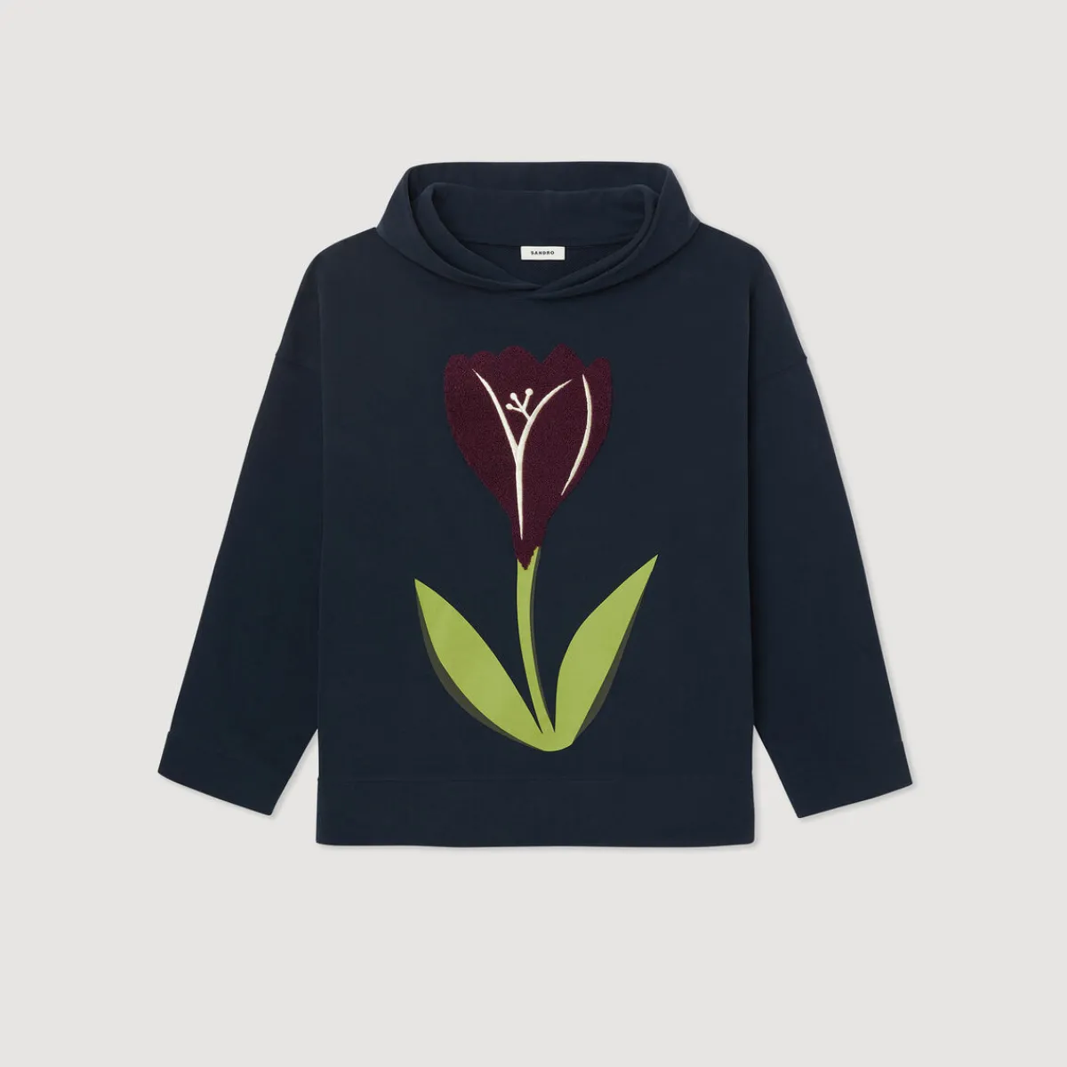 Flash Sale Embroidered Tulip Hoodie Men Sweatshirts