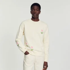 Shop Embroidered Tulip Sweatshirt Men Sweatshirts