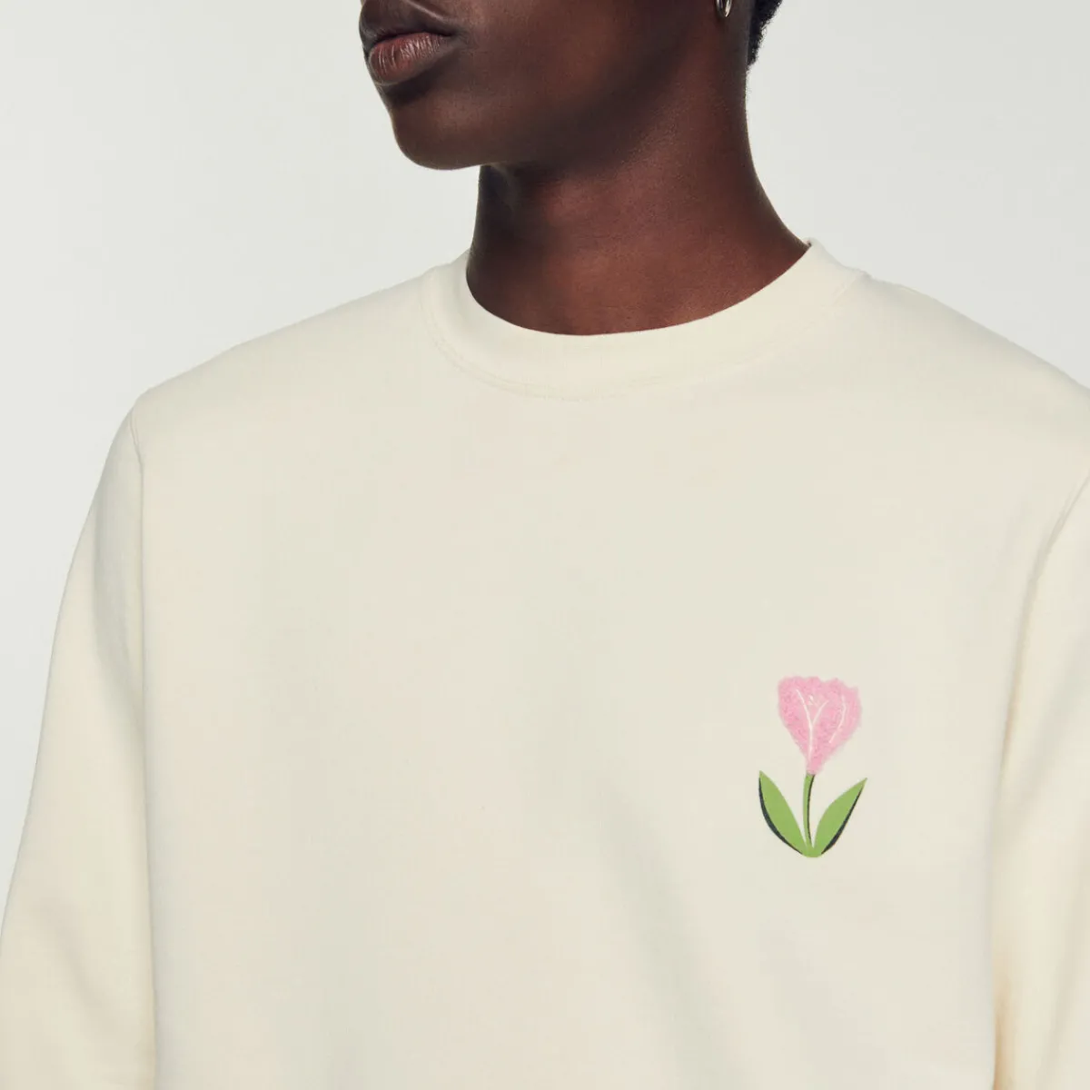 Shop Embroidered Tulip Sweatshirt Men Sweatshirts