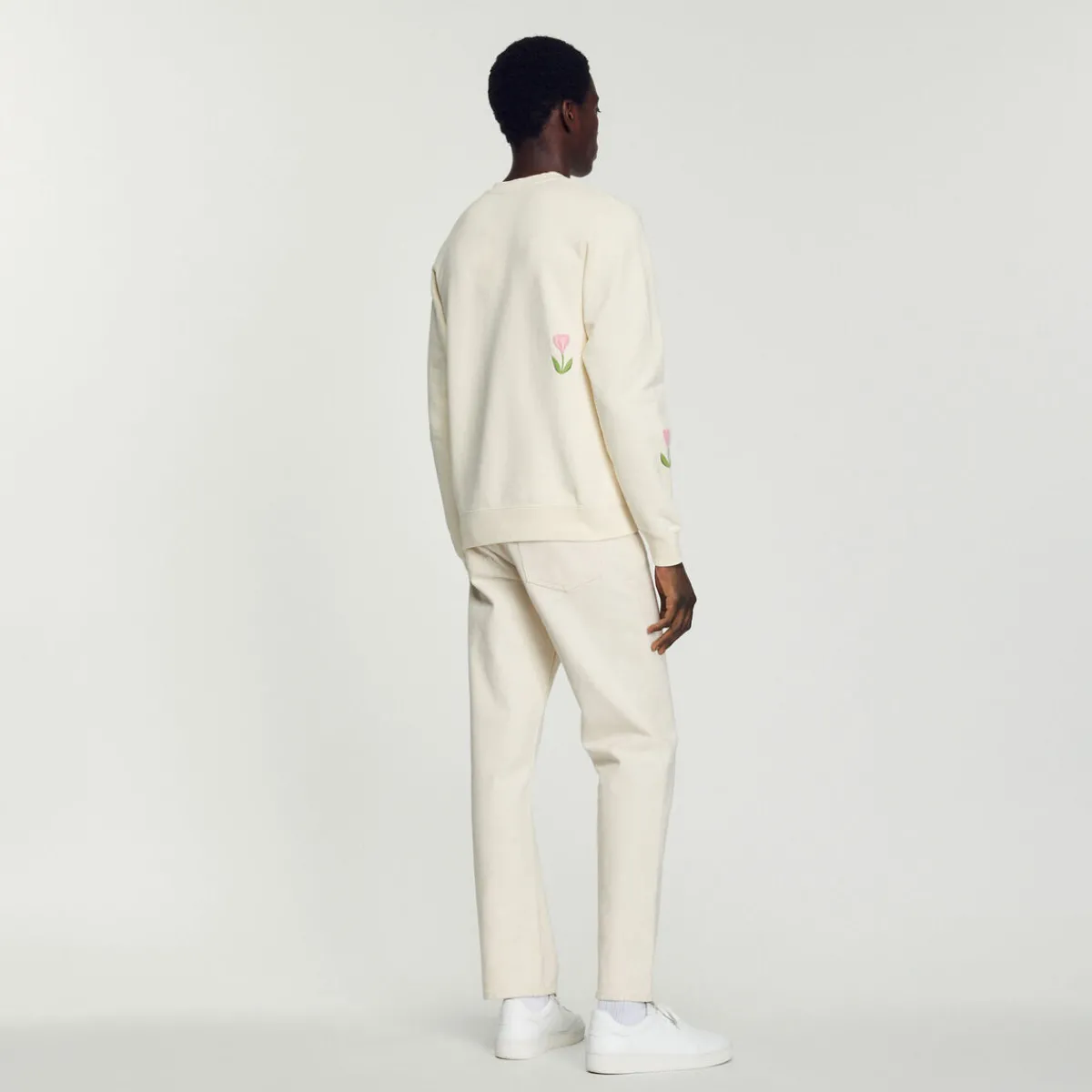 Shop Embroidered Tulip Sweatshirt Men Sweatshirts