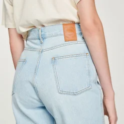 Discount Faded Jeans With Contrasting Cuffs Women Jeans