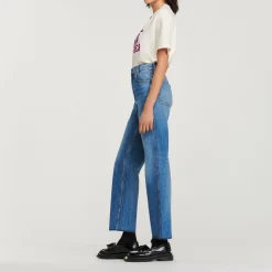 Online Faded Straight-Leg Jeans Women Jeans