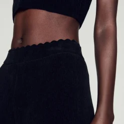 Outlet Flared Velour Knit Pants Women Matching Sets