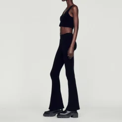 Outlet Flared Velour Knit Pants Women Matching Sets