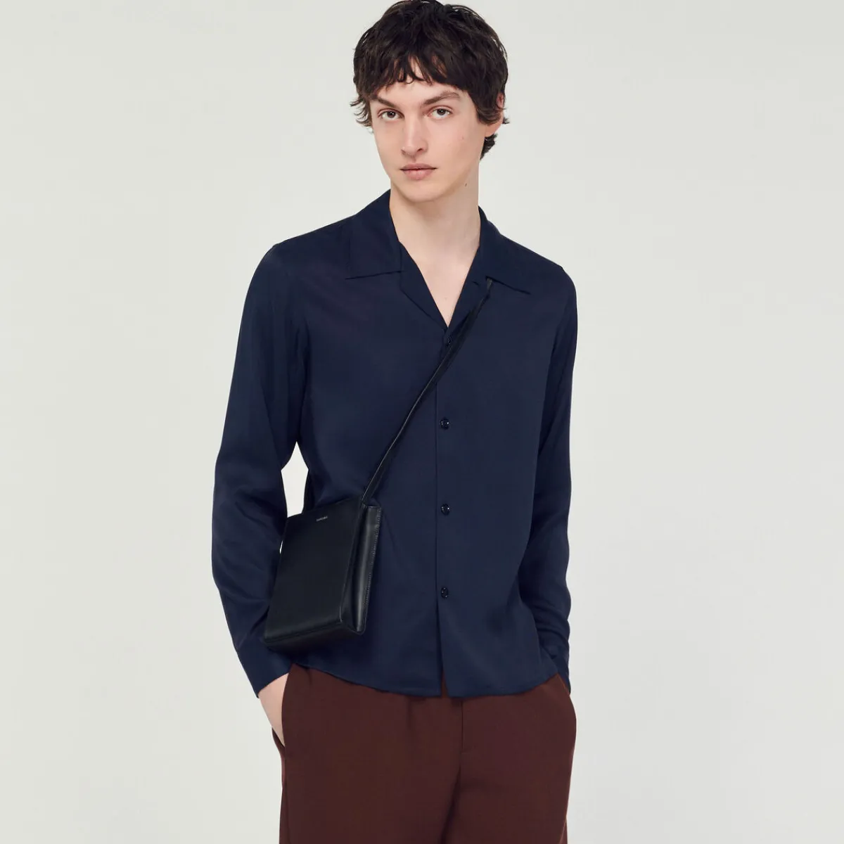 Discount Floaty Shirt With Spread Collar Men Shirts