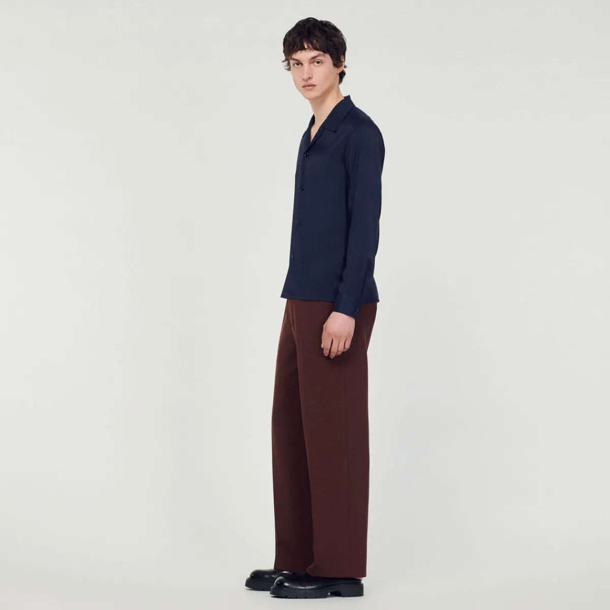 Discount Floaty Shirt With Spread Collar Men Shirts