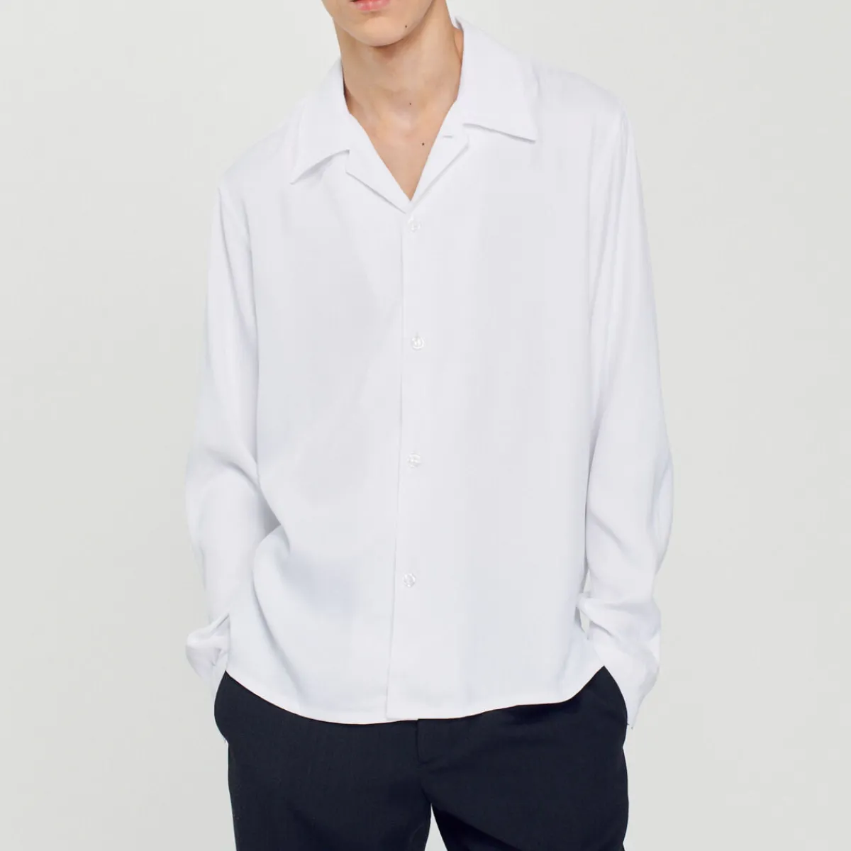 Online Floaty Shirt With Spread Collar Men Shirts