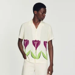 Cheap Floaty Shirt With Tulip Print Men Shirts