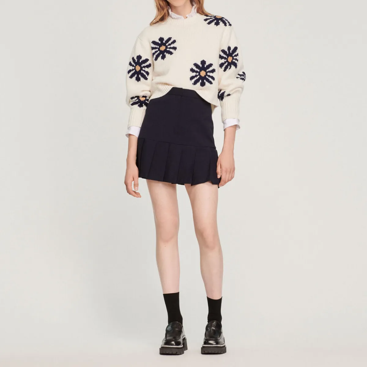 Cheap Floral Knit Sweater Women Sweaters & Cardigans