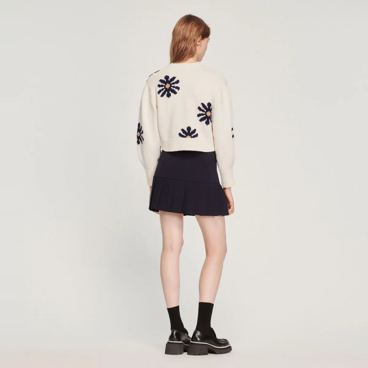 Cheap Floral Knit Sweater Women Sweaters & Cardigans
