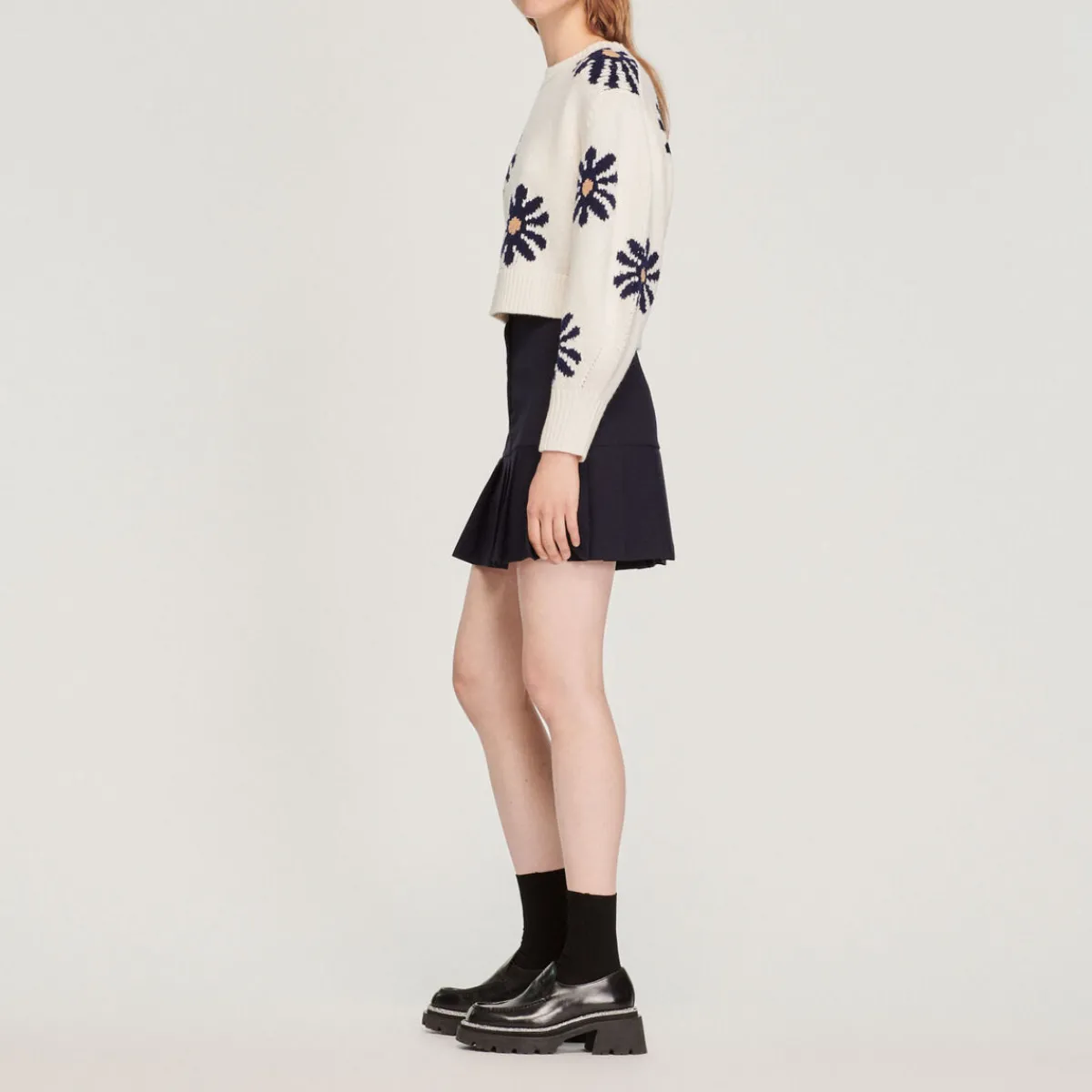 Cheap Floral Knit Sweater Women Sweaters & Cardigans
