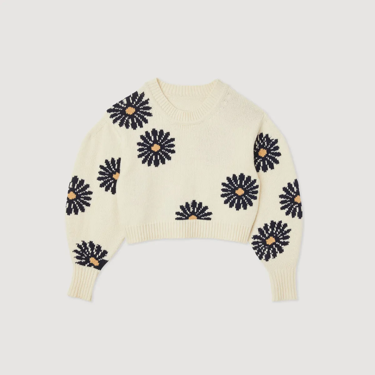Cheap Floral Knit Sweater Women Sweaters & Cardigans