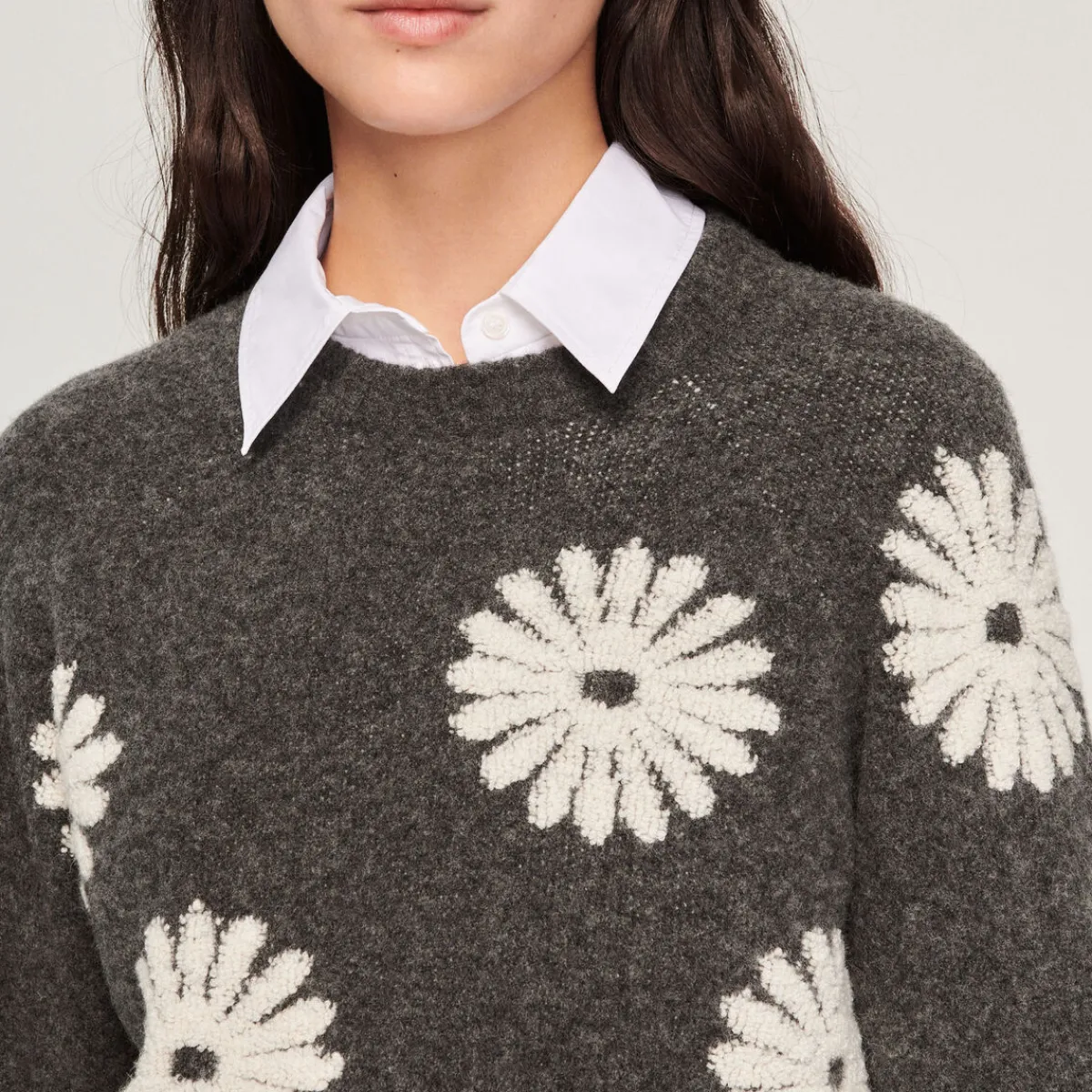 Discount Floral Knit Sweater Women Sweaters & Cardigans