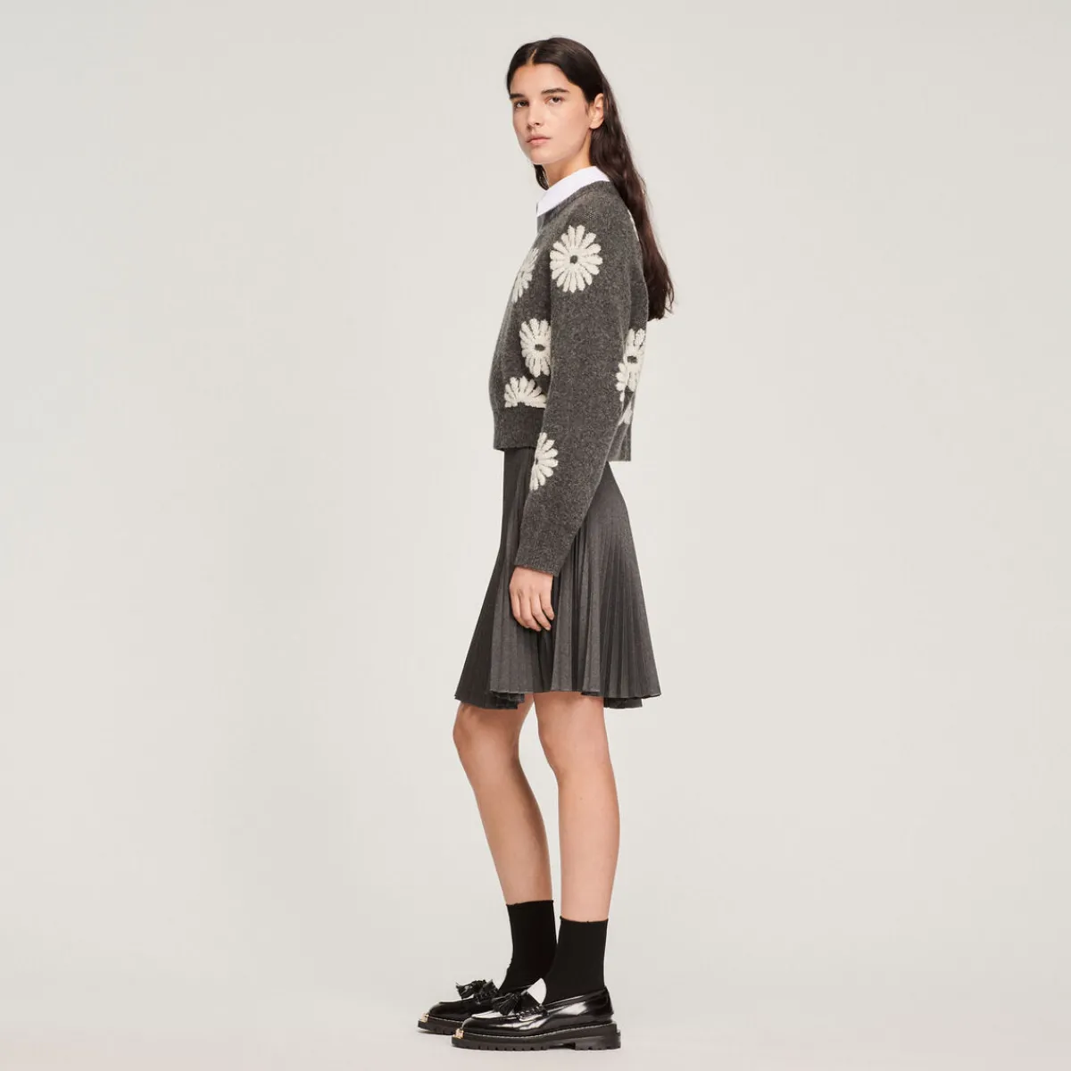 Discount Floral Knit Sweater Women Sweaters & Cardigans