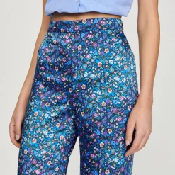 Best Floral Satin Pants Women Matching Sets