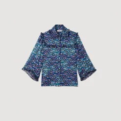 Outlet Floral Silk Shirt Women Matching Sets