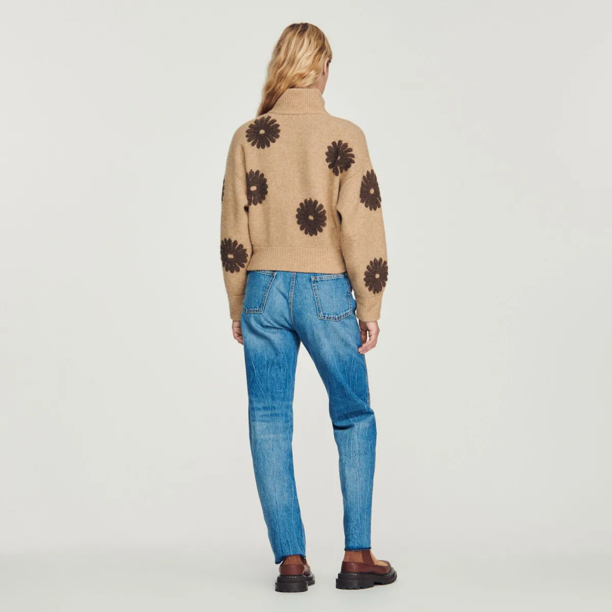 Flash Sale Floral Trucker-Style Sweater Women Sweaters & Cardigans