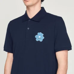 Best Sale Flower Embroidery Polo Shirt Men T-Shirts & Polos