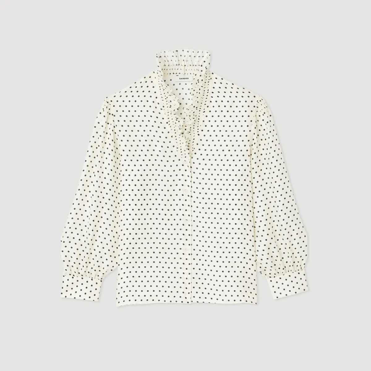 Store Flowing Shirt With Mini Polka-Dot Print Women Tops & Shirts