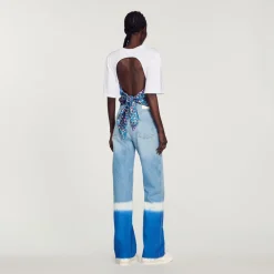 New Foulard Open-Back T-Shirt Women T-Shirts