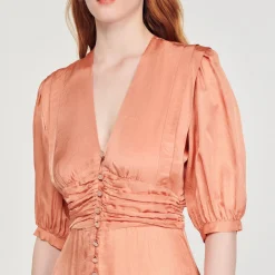Discount Frilly Dress With Short Sleeves Women Dresses