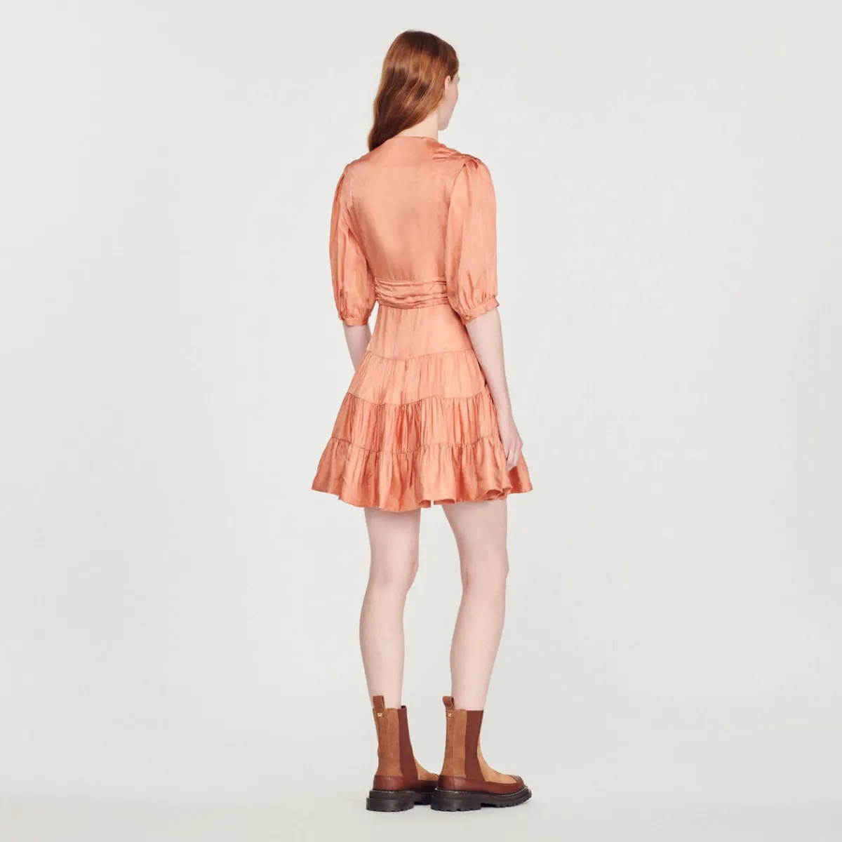 Discount Frilly Dress With Short Sleeves Women Dresses
