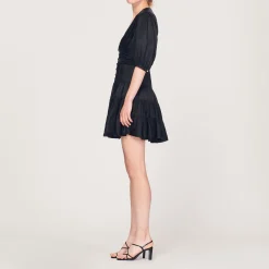 Sale Frilly Dress With Short Sleeves Women Dresses