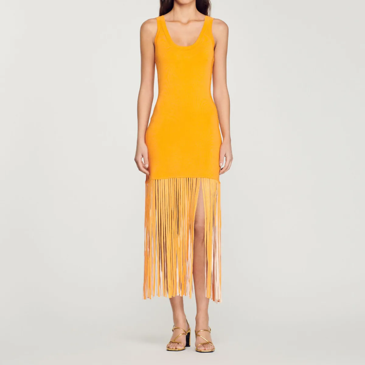 Cheap Fringed Knit Dress Women Dresses