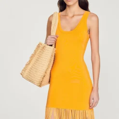 Cheap Fringed Knit Dress Women Dresses