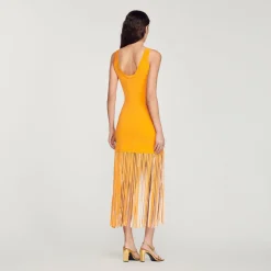 Cheap Fringed Knit Dress Women Dresses