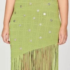 Best Sale Fringed Knit Skirt Women Matching Sets