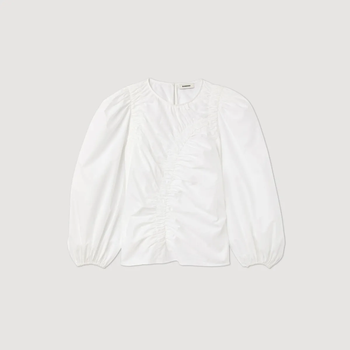 Cheap Gathered Poplin Top Women Tops & Shirts