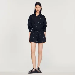 Cheap Hand-Embroidered Embellished Shorts Women Matching Sets