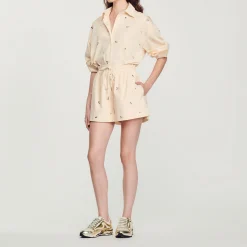 Store Hand-Embroidered Embellished Shorts Women Matching Sets