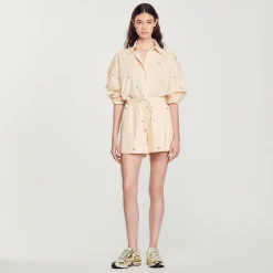 Store Hand-Embroidered Embellished Shorts Women Matching Sets