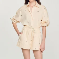 Store Hand-Embroidered Embellished Shorts Women Matching Sets