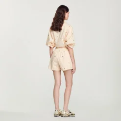 Store Hand-Embroidered Embellished Shorts Women Matching Sets