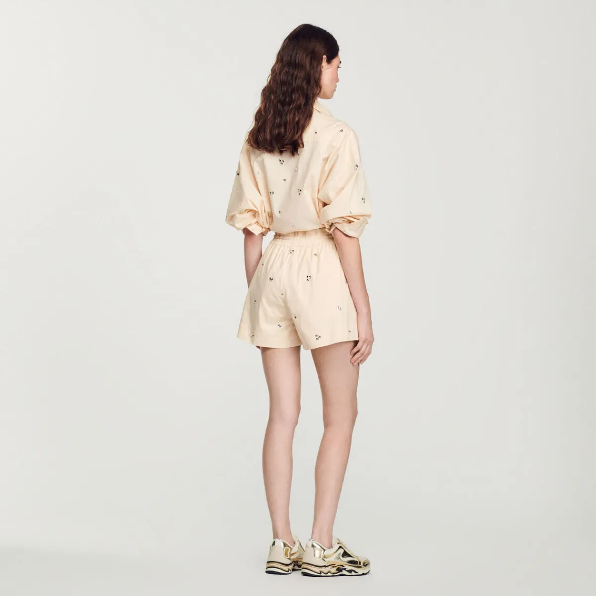 Store Hand-Embroidered Embellished Shorts Women Matching Sets