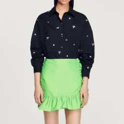 Cheap Hand-Embroidered Embellished Shirt Women Matching Sets
