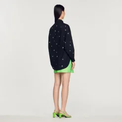 Cheap Hand-Embroidered Embellished Shirt Women Matching Sets